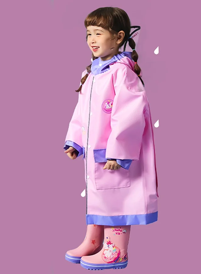 LITTLE SURPRISE BOX Little Surprise Box, Pink Donut unicorn knee length raincoat for kids-L