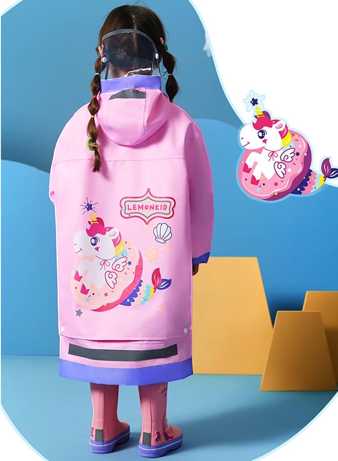 LITTLE SURPRISE BOX Little Surprise Box, Pink Donut unicorn knee length raincoat for kids-L  - Image 3