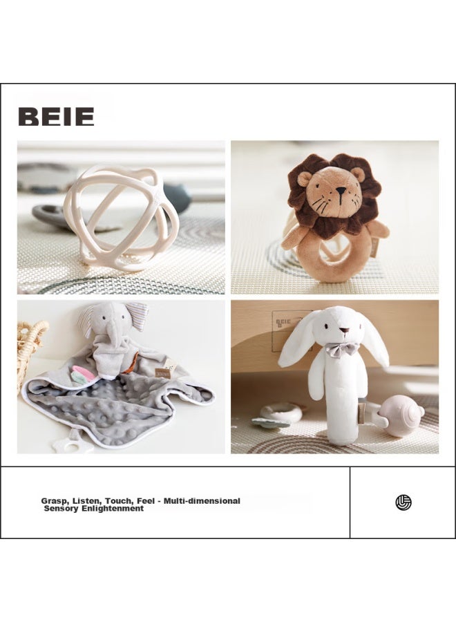 Beie Rattle Teether Early Education Soothing Toy For 0-3 Years Old, Royal Rattle Gift Box, 10 Pieces, Newborn And Children's Gift - Image 2