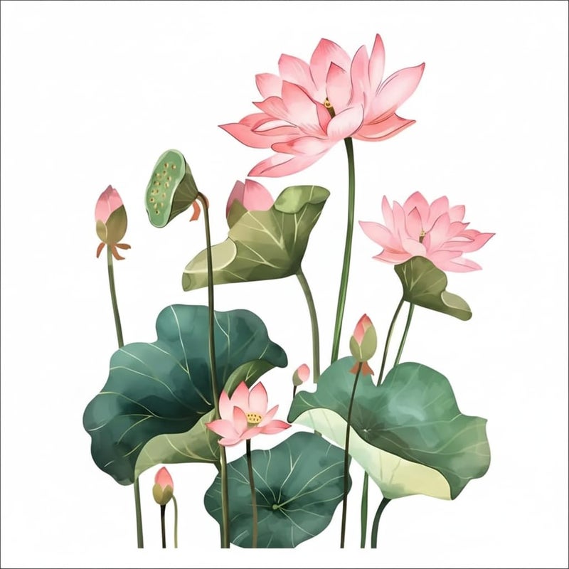 Monk Wish Pink Lotus Flower Vinyl Wall Sticker, 76x61 cm Large Size, Removable & Reusable Decal for Bedroom, Living Room, Meditation Room, Home Decor - Image 5