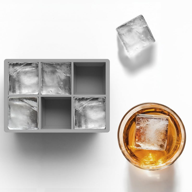 glacio Silicone Ice Cube Trays â€“ Large Silicone Molds for 2-Inch Ice Cubes and Spheres Whiskey Ice Cube Trays with Lids for Cocktails & Bourbon â€“ Set of 2 - Image 2
