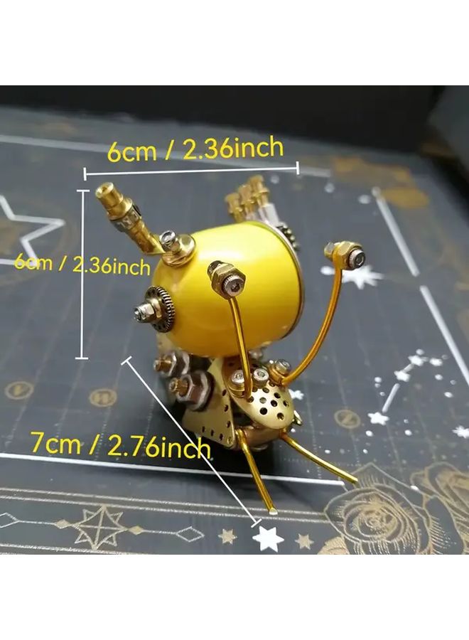 تحت عنوان: طقم نموذج معدني لحلزون نحاسي أصفر على طراز Steampunk – 100 قطعة – لعبة يدوية – هدية عيد ميلاد إبداعية - Image 2