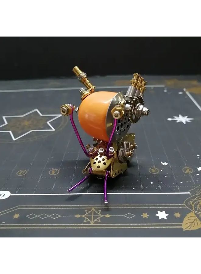 تحت عنوان: طقم نموذج معدني لحلزون نحاسي أصفر على طراز Steampunk – 100 قطعة – لعبة يدوية – هدية عيد ميلاد إبداعية - Image 1