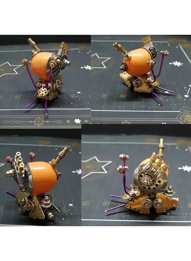 تحت عنوان: طقم نموذج معدني لحلزون نحاسي أصفر على طراز Steampunk – 100 قطعة – لعبة يدوية – هدية عيد ميلاد إبداعية - Image 3