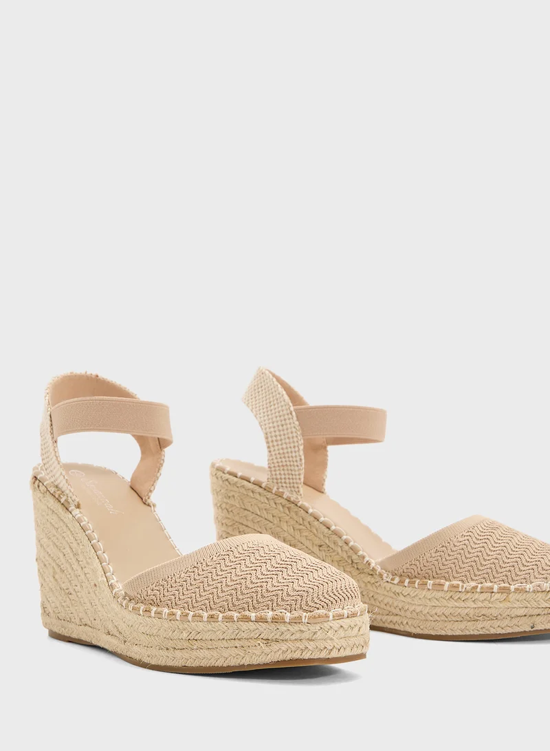 Savannah Collection High Heel Classic Espradille Wedge