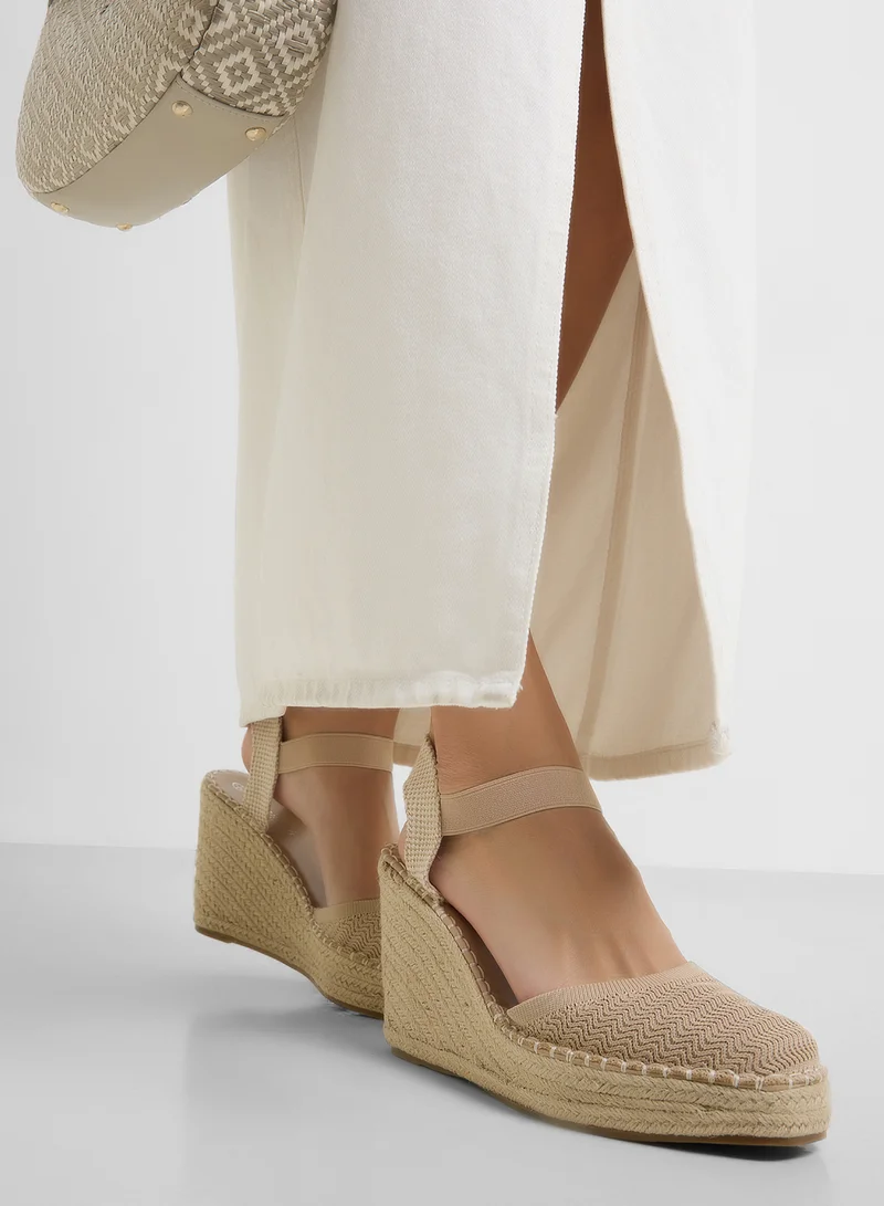 Savannah Collection High Heel Classic Espradille Wedge