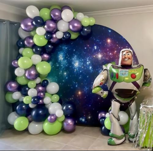 Beaumode Boy Story Balloon Arch Garland Green Purple Balloon Kit for Its a Boy Story Baby Boy Shower Western Cowboy Space Adventure Theme Kids 2d Birthday Party Decorations Lime Green Purple - Image 5