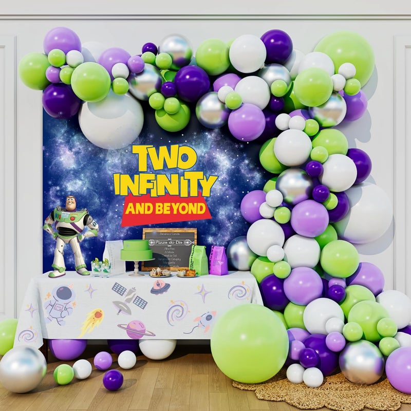 Beaumode Boy Story Balloon Arch Garland Green Purple Balloon Kit for Its a Boy Story Baby Boy Shower Western Cowboy Space Adventure Theme Kids 2d Birthday Party Decorations Lime Green Purple - Image 3