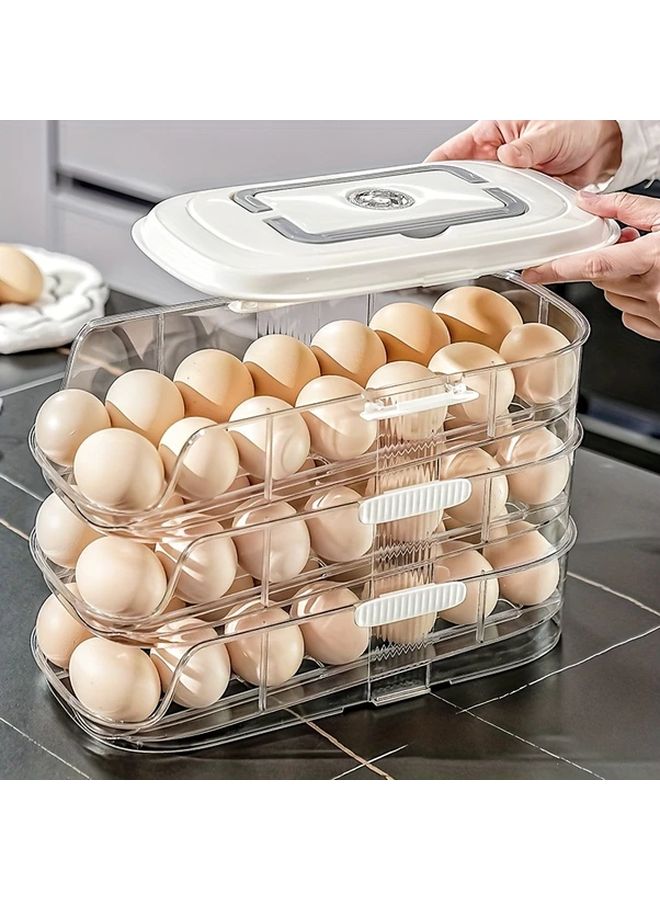 Double Row Two Floors Non Slip Egg Holder Refrigerator Storage Box Food Grade Pp Kitchen Egg Side Door Organizer - Image 4