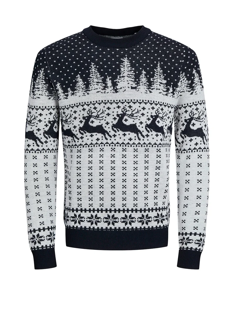 جاك اند جونز Jjxmas Christmas Print Sweaters