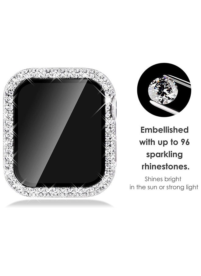 Protective Case Cover With Screen Protector, Diamonds Crystal Bumper Hard PC Shockproof Case For Apple Watch series 41mm
