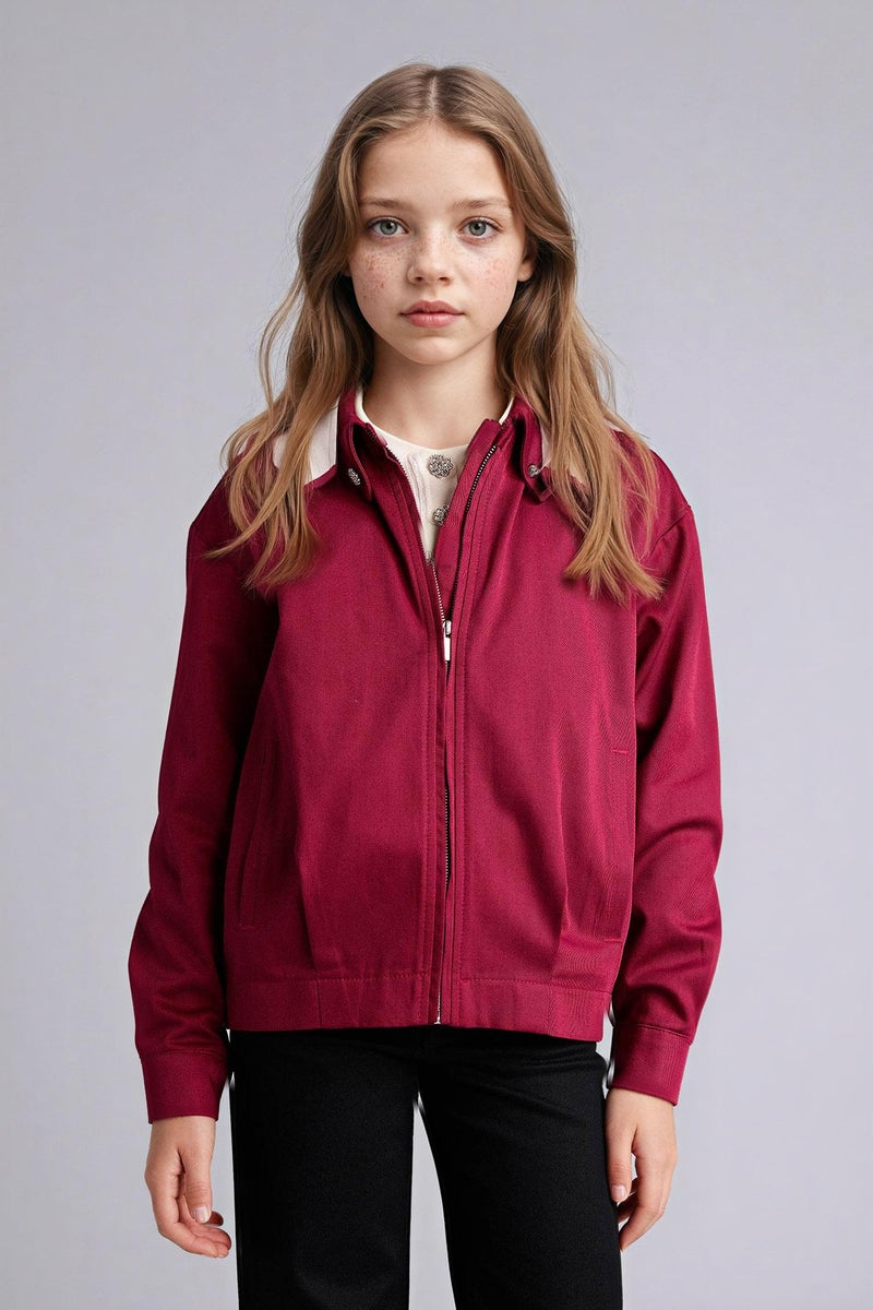 DeFacto Red Girl Girl Twill Jacket Casual - Image 5