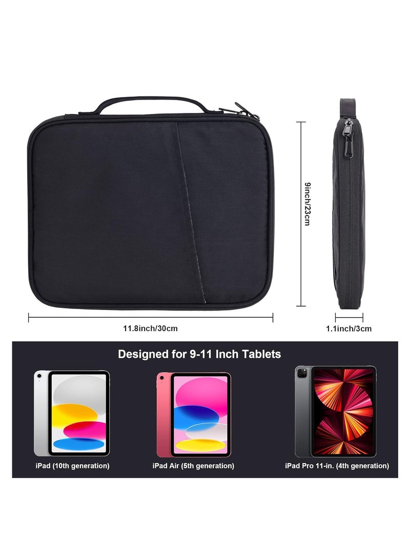 سايلتو حافظة كمبيوتر لوحي مقاس 10-13 بوصة لجهاز Fire HD 10 / Fire HD 10 Plus / iPad 9.7 / iPad Mini / Galaxy Tab A8 A9 / أجهزة التابلت من هواوي ولينوفو بنظام أندرويد، مع غلاف واقٍ مضاد للسقوط - أسود - Image 1