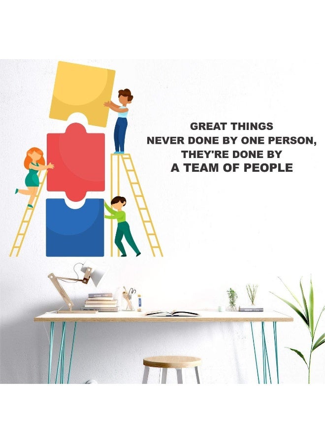StickMe Vinyl Team Work - Office - Inspirational - Motivational - Quotes Wall Sticker -SM751 (Multicolour, 90cm X 55cm) - Image 2
