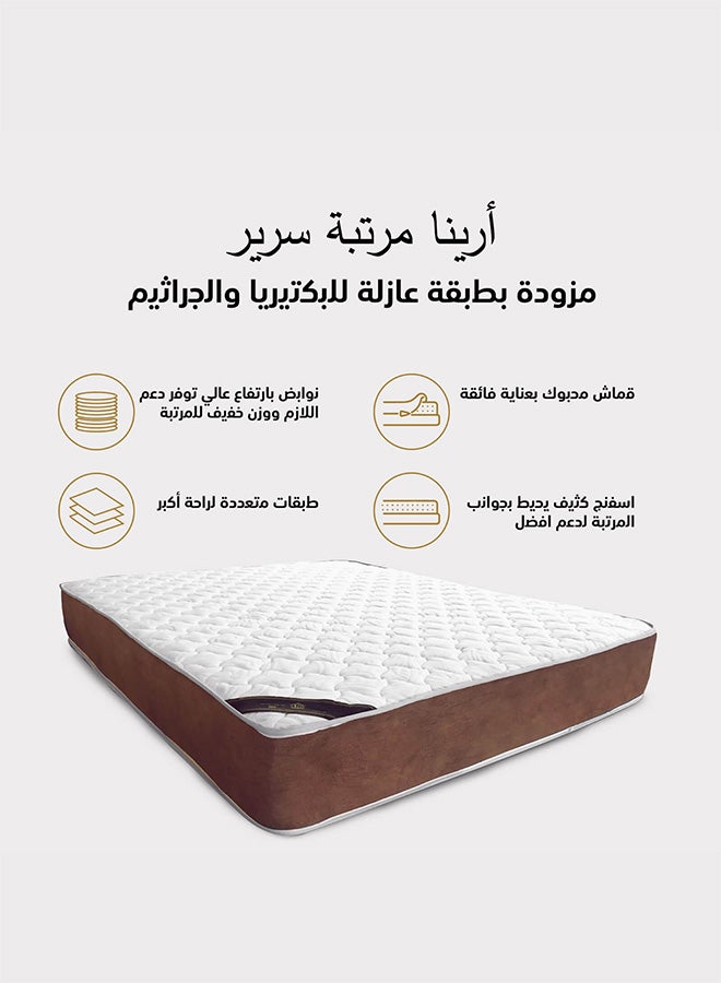 إن - هاوس أرينا | مرتبة سرير متعددة الطبقات 12 طبقة ارتفاع 24 سم قياس كينج - 160x200 سم - بيج وأبيض - Image 2