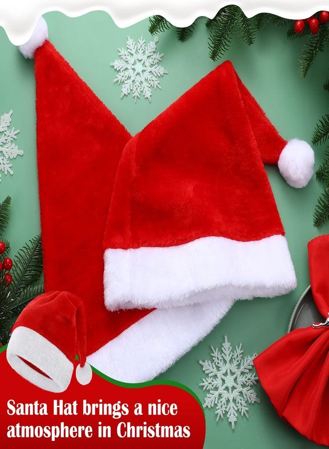 Jadive 20 Pcs Velvet Santa Hats Adult Bulk Thick Xmas Operation Christmas Family Holiday Hats with Comfort Lining New Year Festive - Image 4