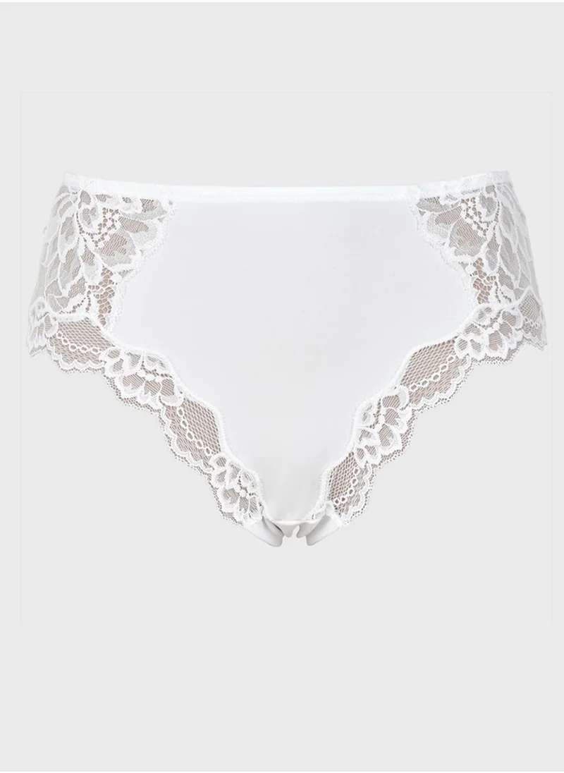 TRIUMPH Lace Detail High Leg Brief