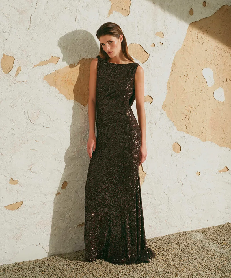Ipekyol Sequin Open-Back Maxi Dress