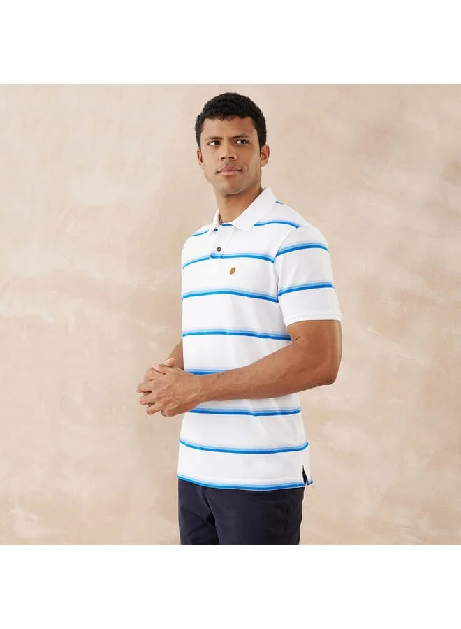 fahrenheit Fahrenheit Striped Polo T-shirt with Short Sleeves