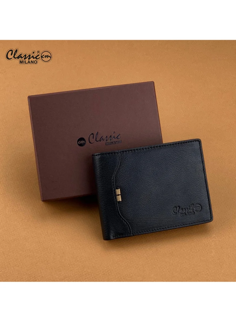 Classic Milano Black (CMGT-15) Classic Milano Men’s Wallet – Slim Bifold Leather Wallet for Men with RFID Blocking – Credit Card Holder & Card Wallet – Stylish Mens Purse – Gift for Husband, Father & Men for Men | Best Price UAE