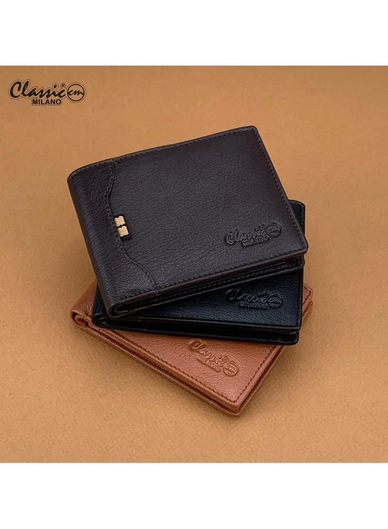 Classic Milano Black (CMGT-15) Classic Milano Men’s Wallet – Slim Bifold Leather Wallet for Men with RFID Blocking – Credit Card Holder & Card Wallet – Stylish Mens Purse – Gift for Husband, Father & Men for Men | Best Price UAE