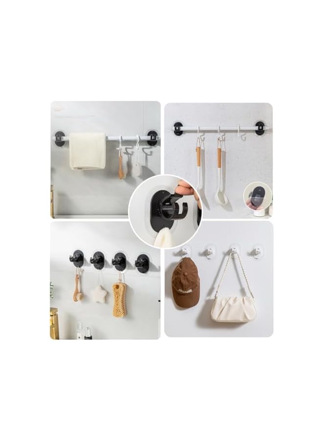 erorex 4 PCS Self-Adhesive Curtain Rod Brackets - Universal Wall Mount for 0.6'' to 1.5'' Rods, Heavy Duty Hooks for Bathroom, Kitchen, Living Room  - Image 5