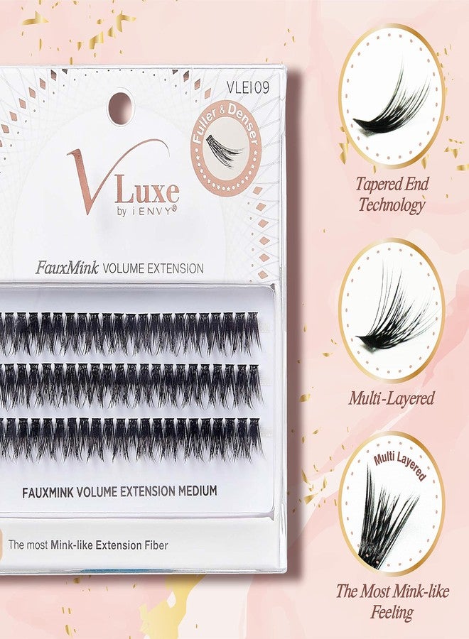 iEnvy i•ENVY Faux Mink Volume Extension Cluster Lash Medium, Mink-Like Extension Fiber, Seamless DIY Application - Image 5
