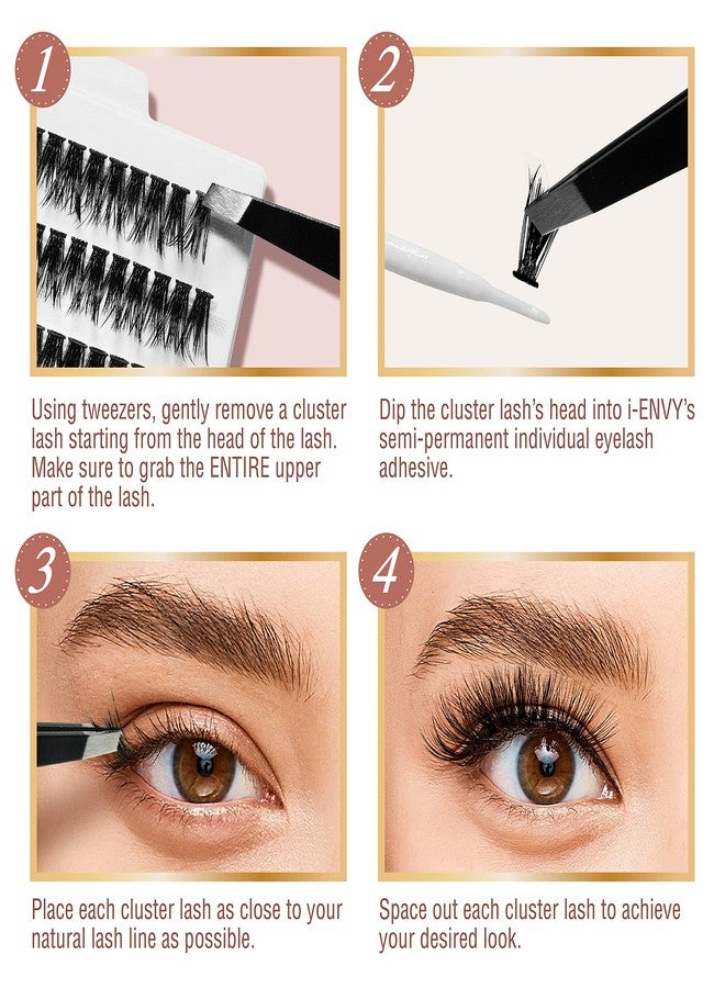 iEnvy i•ENVY Faux Mink Volume Extension Cluster Lash Medium, Mink-Like Extension Fiber, Seamless DIY Application - Image 4