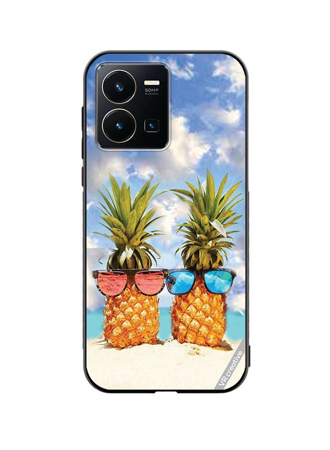VR CREATIVE Protective Case Cover For Vivo Y35 Pineapple Design Multicolour