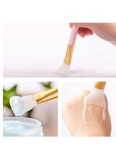 Cuttte Cuttte 4pcs Silicone Face Mask Brushes, Flexible Facial Mud Mask Applicator Brush, Hairless Moisturizers Applicator Tools, Soft Face Mask Applicator for Mud, Clay, Charcoal Mixed Mask White  - Image 3