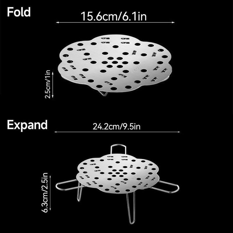 Collapsible Stainless Steel Steamer Basket for Pots, Expandable Steam Rack Insert for Healthy Cooking, Vegetable, Egg, Corn and Potato Steamer, Durable Kitchen Cooking Tool 15.5 cm - Image 1