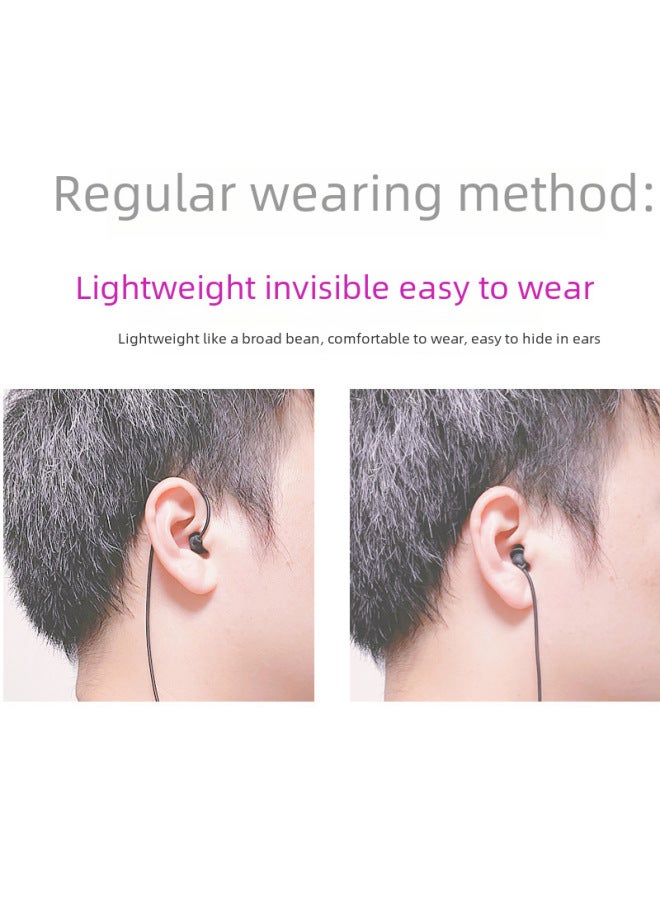 Short-term Unilateral Earphone Silicone In-ear Type Wheat-free 3.5 Round Neck Clip Type Bluetooth Audio Receiver MP3 Universal-Color:90cm Unilateral Headphone Line White  - Image 3