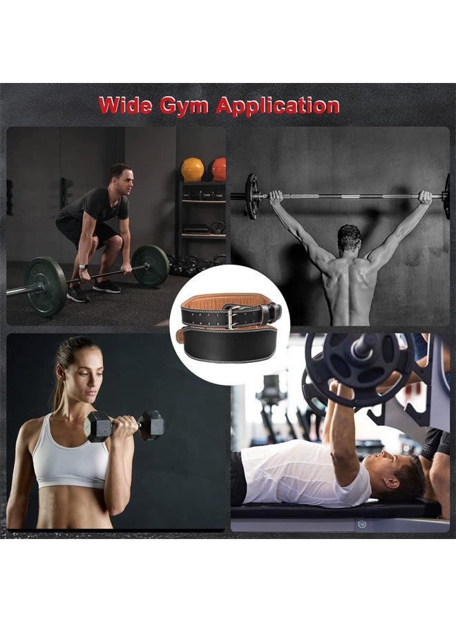 DUNISO Weight Lifting Belt，Leather Gym Exercise Belt，Workout Gym Belt with Adjustable Buckle & Pad，for Heavy Lift Lower Back Lumbar Support Dead-lifts Squats Fitness Cross Strength Training Muscle Power Exercise - Image 5