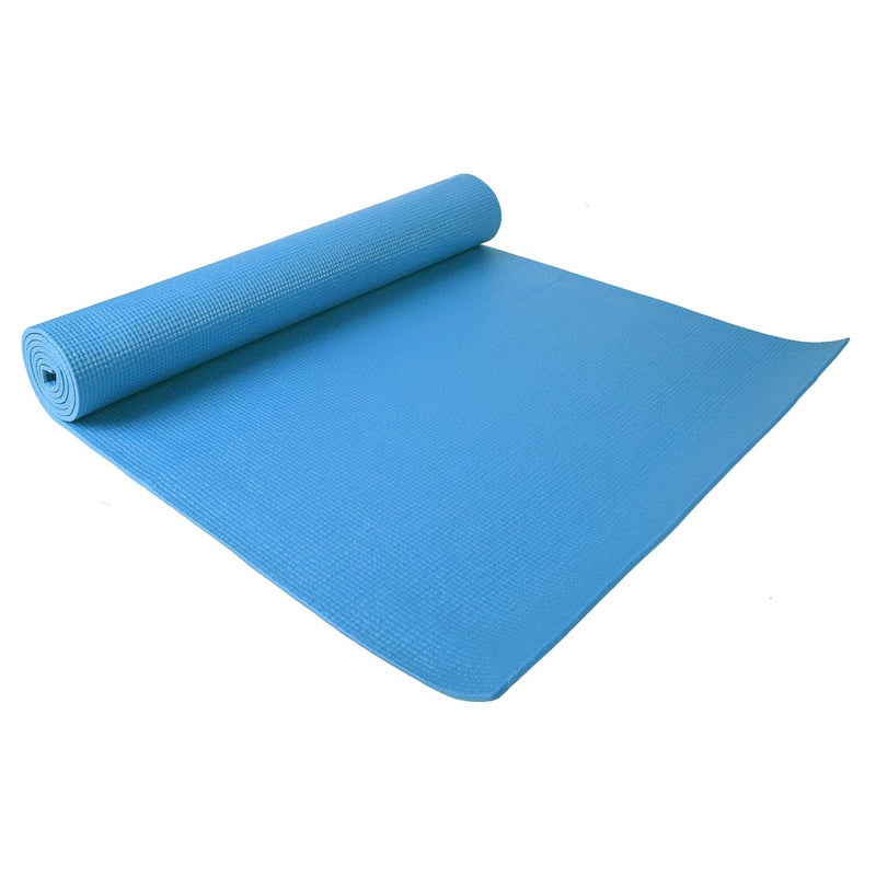 Fitvids 1/4-Inch High Density Thick Non Slip Yoga Mat with Knee Pad and Carrying Strap for Workout, Pilates, Gym Home Exercise, Blue - Image 3