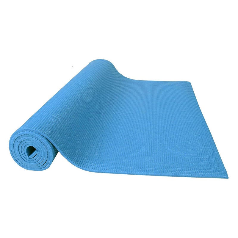 Fitvids 1/4-Inch High Density Thick Non Slip Yoga Mat with Knee Pad and Carrying Strap for Workout, Pilates, Gym Home Exercise, Blue - Image 2