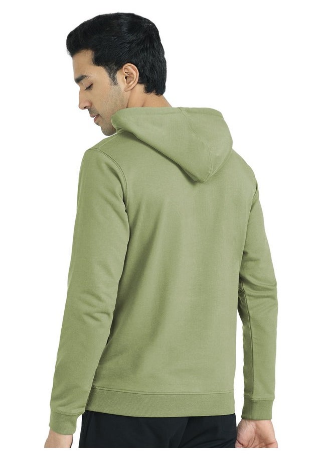 XYXX - XYXX Men's Cotton Neck Hooded Sweatshirt (XYHOD01_Olive Green - Image 1