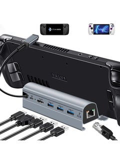 Arabest محطة إرساء تلفزيون مع إيثرنت 1000 ميجابايت لـ Valve Steam Deck و ASUS ROG Ally، حامل محوري 6 في 1 من T Tersely مع منفذ HDMI بدقة 4K@60Hz، 3 منافذ USB 3.0، منفذ USB-C للشحن PD لـ Steam Deck/ROG Ally Dock  - Image 1
