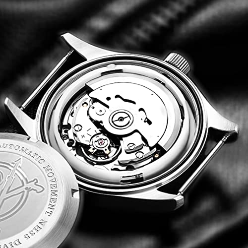 ADDIESDIVE ساعة يد أوتوماتيكية للرجال من ADDIESDIVE كريستال ياقوتي 100 م مقاومة للماء ميكانيكية NH35A تناظرية بقرص أزرق سماوي صغير - Image 5