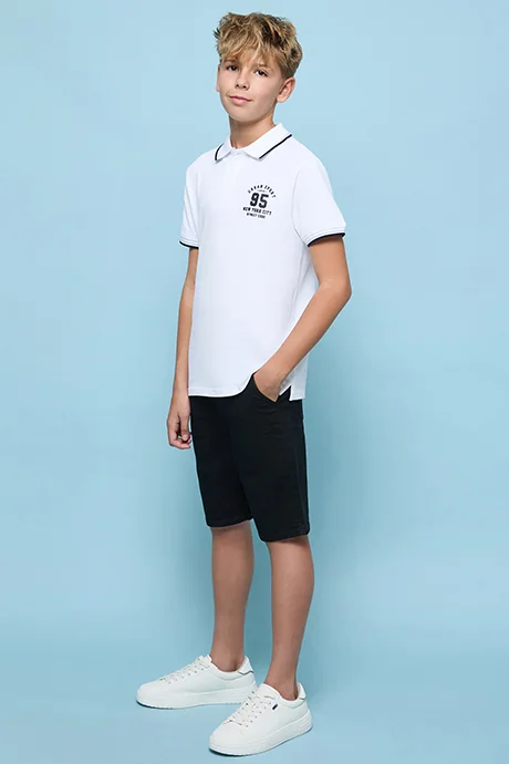 R&B Solid Denim Shorts with Drawstring Waist