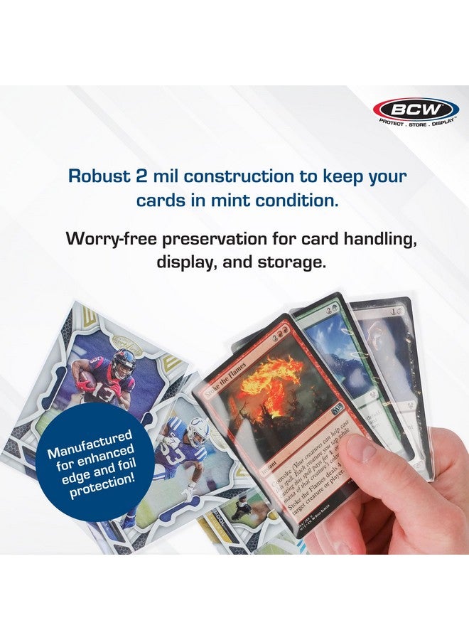 BCW Standard Card Sleeves - 2-5/8" x 3-5/8" - 5 Packs (500 Total) | Crystal Clear Acid-Free, Toploader | Trading Card Sleeves for Baseball, Basketball, Football, Hockey, Pokemon, MTG, etc - Image 4
