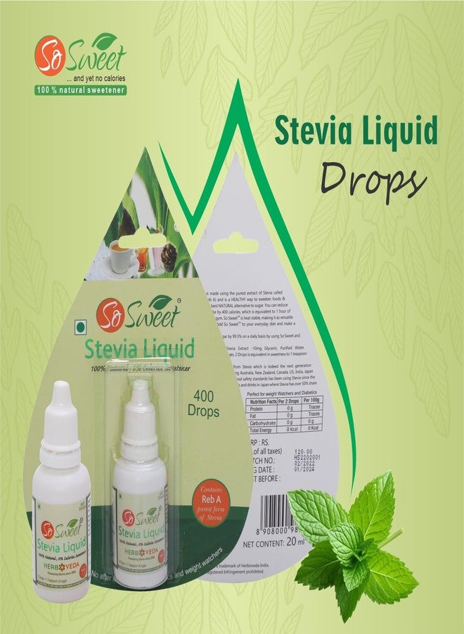 So Sweet Stevia Liquid – Pack of 2, 800 Drops, 100% Natural Sweetener for Weight Management, Sugar-Free, Zero Calorie, Diabetic & Keto Friendly, Convenient for Beverages & Baking - Image 5