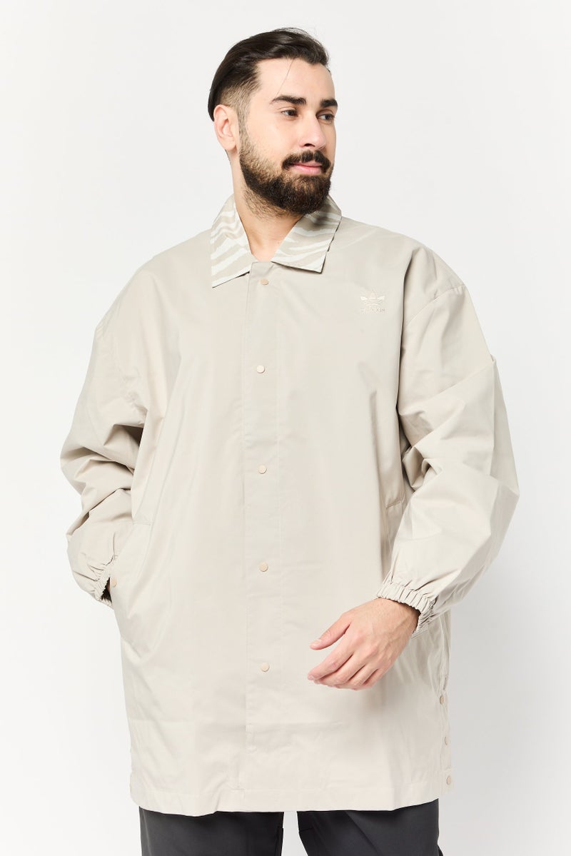 adidas Originals Men Sportswear Fit Long Sleeves Outdoor Jacket, Beige  - Image 1