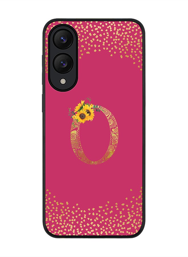 Stylizedd For Samsung Galaxy S25 Edge Case,Slim fit Camera Protection, Shockproof Thin Phone cover  - Custom Floral Monogram - O ( Deep Pink )