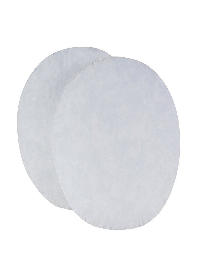 HOMESJUN Set of 2, 95% Feather 5% Down 18 Inch Round Decorative Pillow Insert, Cotton Cover, White, Set of 2 - Image 1