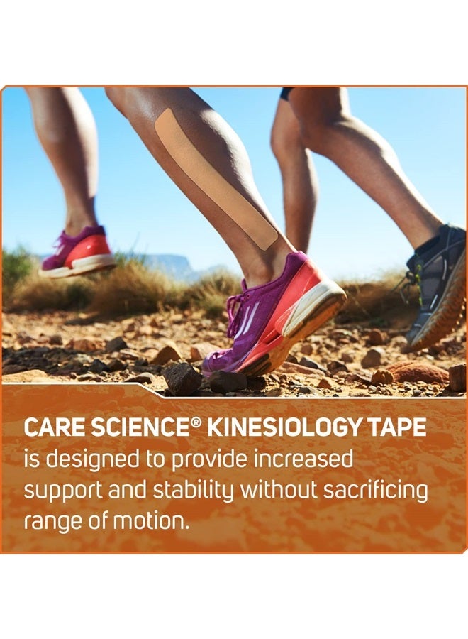 Care Science Waterproof Kinesiology Tape, Precut Water Resistant Strips, Elastic Athletic Tape for Sports & Weightlifting, Supports Muscles & Joints, Muscle Strain Relief, Tan, 2 Rolls, 40 Count - Image 4