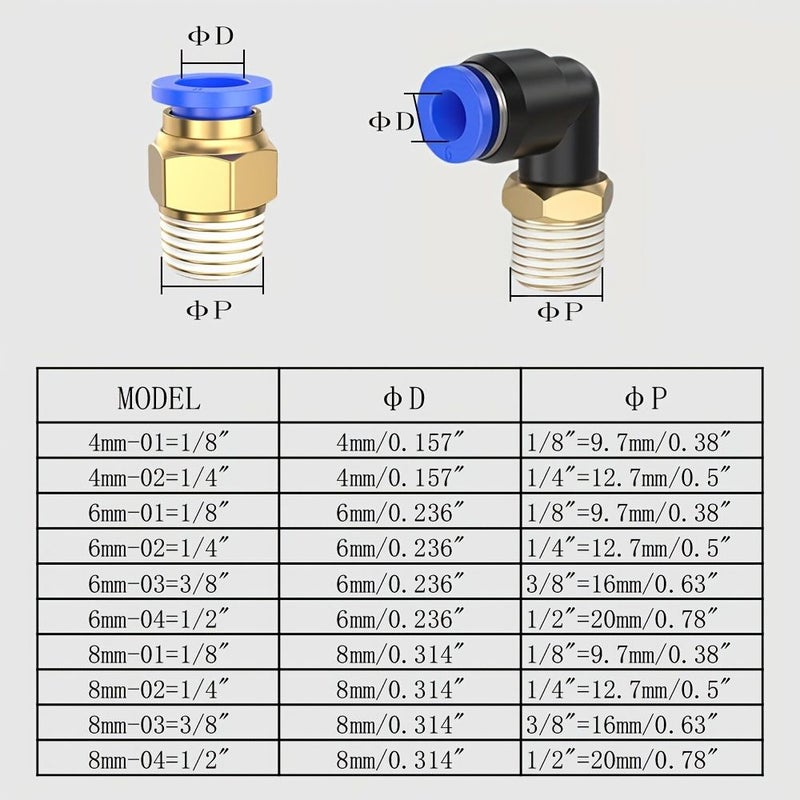 12Pcs Heavy Duty Air Hose Connector Set Blue Quick Connect Male Female Adapters - Image 2