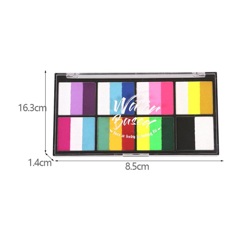 Watercolor Paint Palette Set 18 Colors Set Professional Face Split Cakes with 4 Brush& 6 Stencils Safe& Non Water Activated Face and Body Painting Makeup Facepaints for - Image 3
