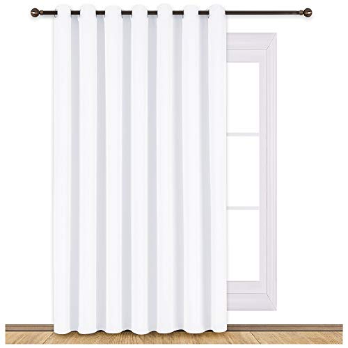 NICETOWN NICETOWN 50% Light Blocking Vertical Blinds for Sling Door, Silver Grommet Top Window Curtains, Curtains for Patio,  - Image 1