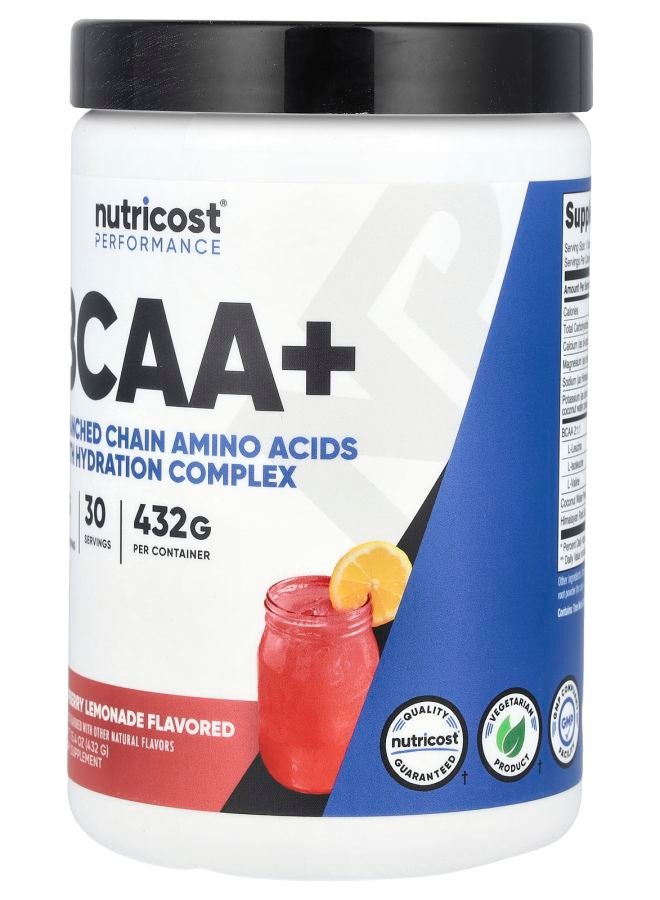 Nutricost Performance BCAA+ Raspberry Lemonade 15.4 oz (432 g) - Image 2