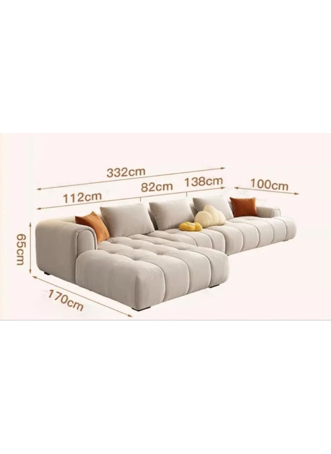 Living Room Sofa Set with Ottoman, Couch and Sectionals, Multiple Seating Options (Left Bed)